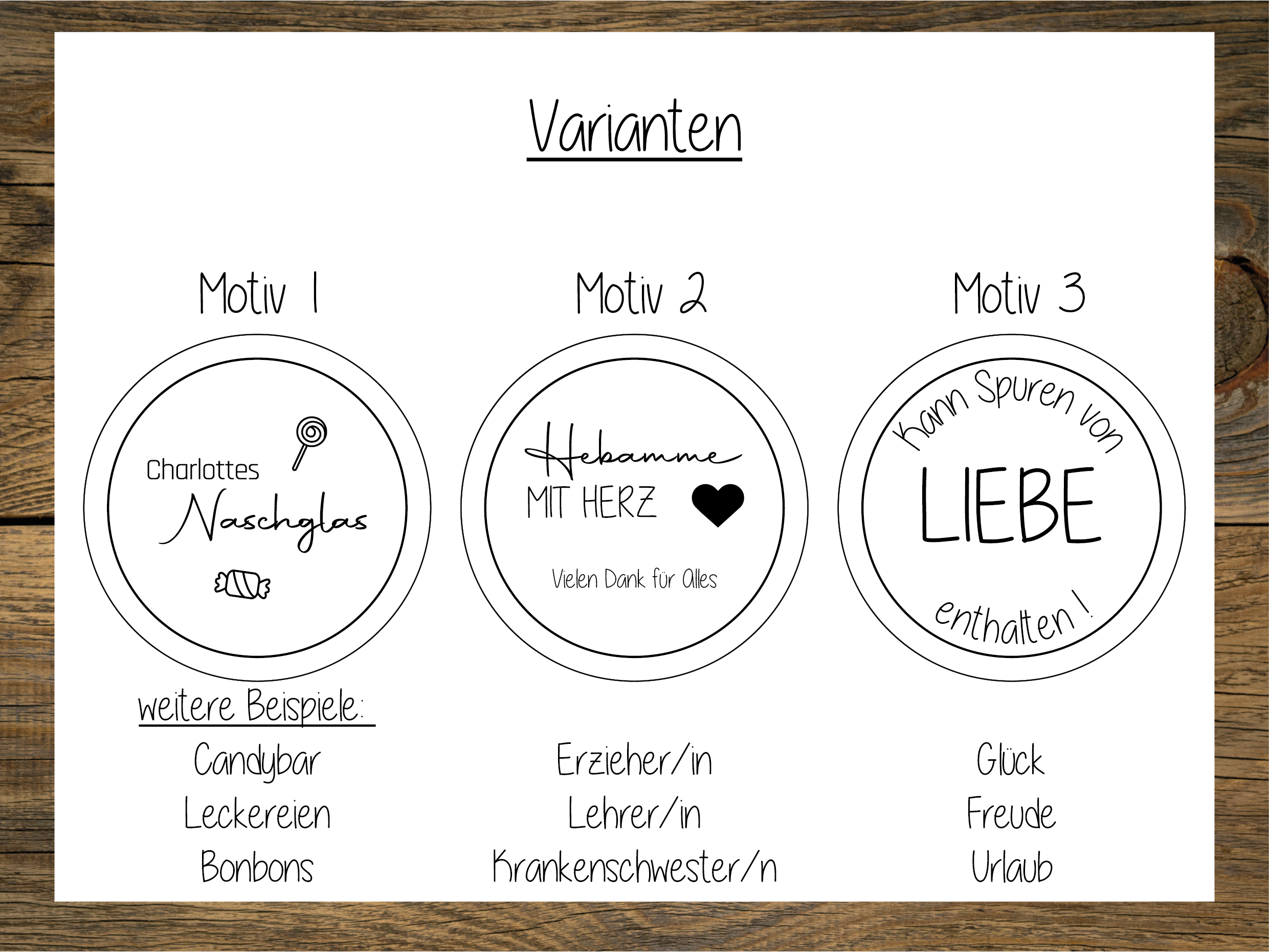 Vorratsglas mit Holzdeckel + personalisierte Gravur in 3 Größen