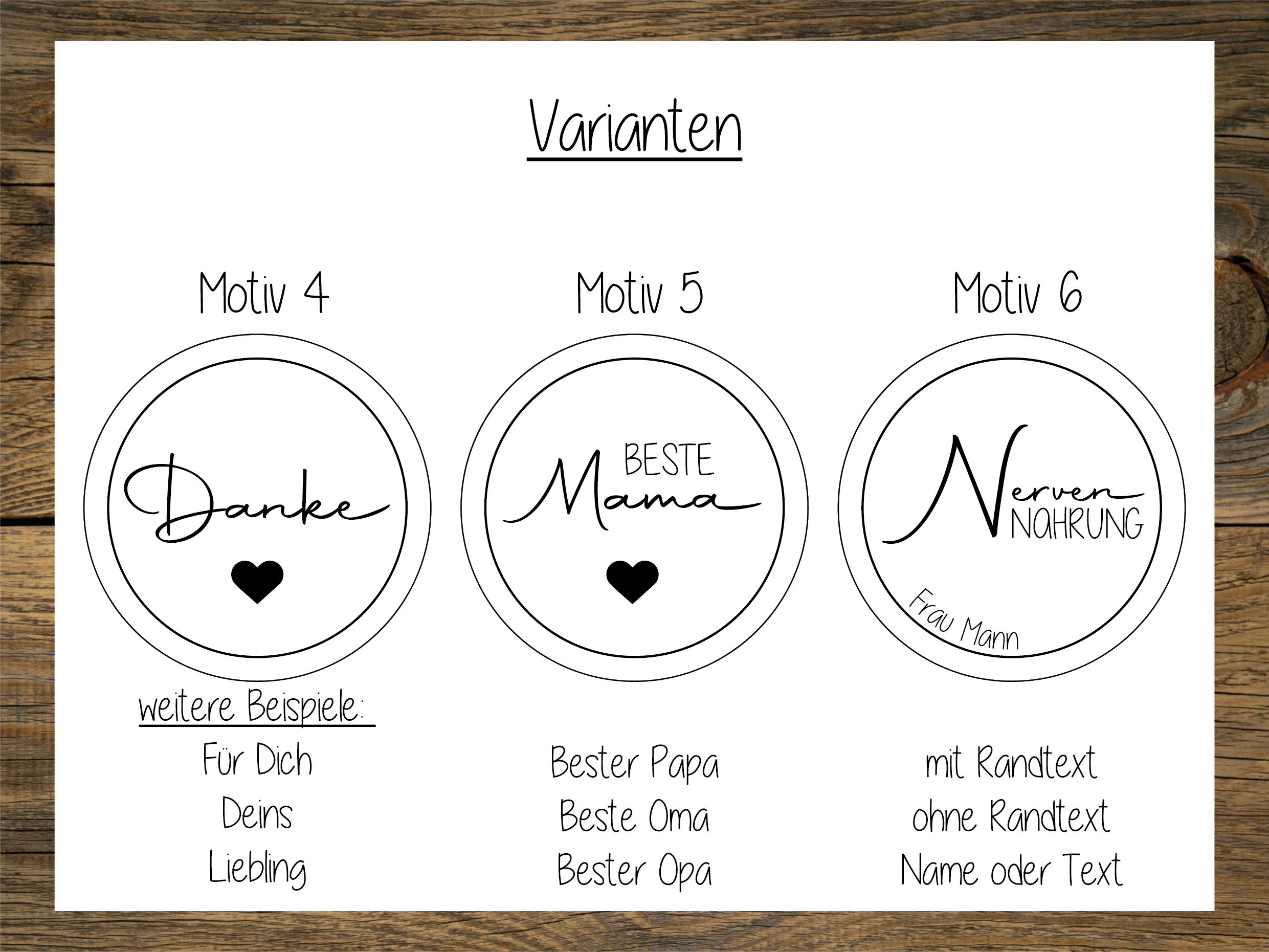 Vorratsglas mit Holzdeckel + personalisierte Gravur in 3 Größen