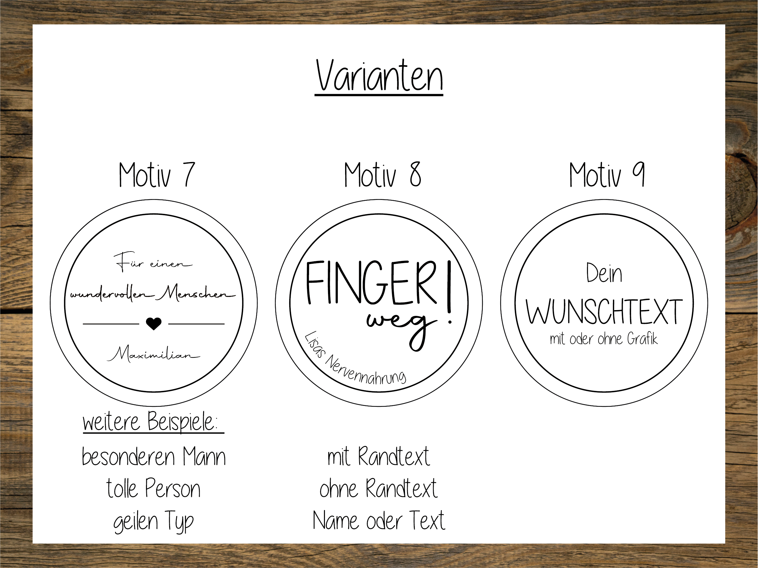 Vorratsglas mit Holzdeckel + personalisierte Gravur in 3 Größen